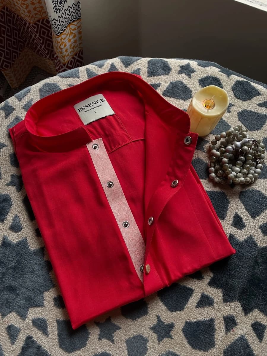 Classical Lilen Panjabi Red