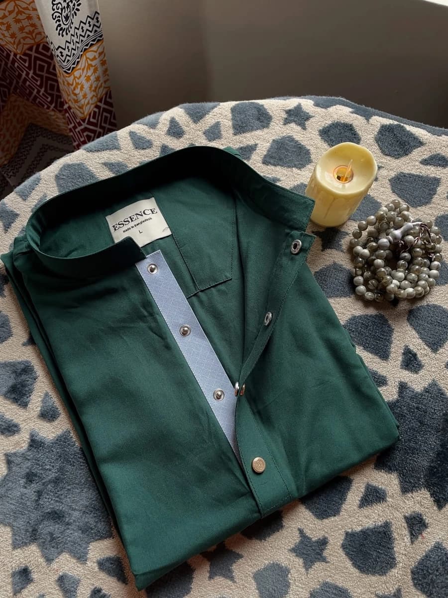 Classical Lilen Panjabi Dark Green