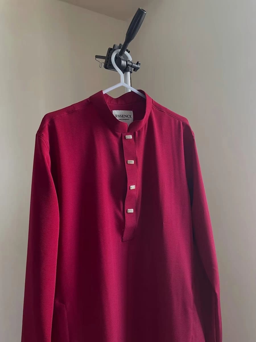 Premium Jafran Panjabi – Maroon