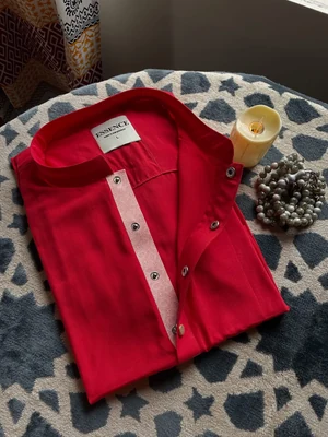 Classical Lilen Panjabi Red