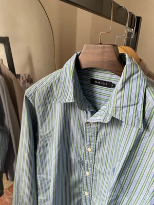 Formal Shirt Green Stripe