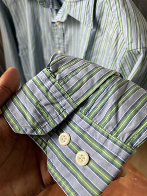 Formal Shirt Green Stripe